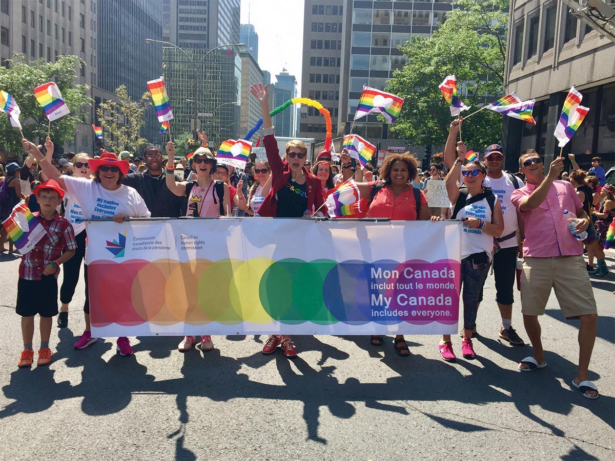 Chief Commissioner Landry at the pride parade.